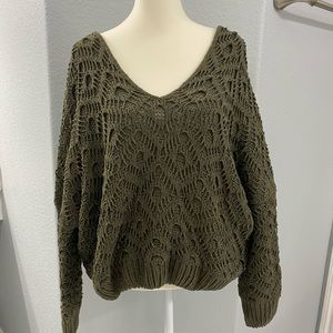 Green crochet sweater